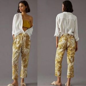 Pilcro Yellow and White Cropped Pants
